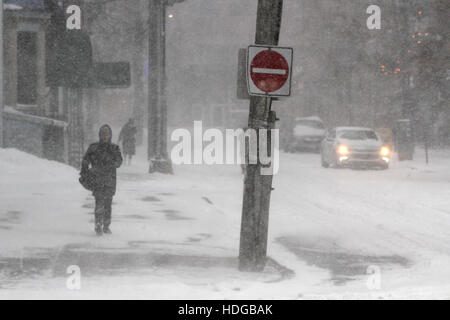 Halifax, Canada. Dec 12, 2016. Des vents violents et de fortes chutes de neige a frappé le centre-ville d'Halifax, N.-É., le 12 décembre 2016. Credit : Lee Brown/Alamy Live News Banque D'Images