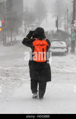 Halifax, Canada. Dec 12, 2016. Des vents violents et de fortes chutes de neige a frappé le centre-ville d'Halifax, N.-É., le 12 décembre 2016. Credit : Lee Brown/Alamy Live News Banque D'Images