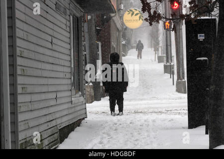 Halifax, Canada. Dec 12, 2016. Des vents violents et de fortes chutes de neige a frappé le centre-ville d'Halifax, N.-É., le 12 décembre 2016. Credit : Lee Brown/Alamy Live News Banque D'Images