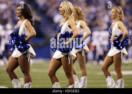 Indianapolis, Indiana, USA. Dec 11, 2016. Décembre 11th, 2016 - Indianapolis, Indiana, États-Unis - Indianapolis Colts cheerleaders effectuer au cours de la NFL football match entre les Houston Texans et les Indianapolis Colts au stade Lucas Oil. © Adam Lacy/ZUMA/Alamy Fil Live News Banque D'Images