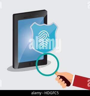 Mot de passe recherche smartphone internet security illustration vecteur eps 10 Illustration de Vecteur