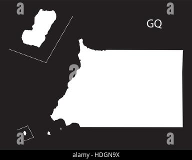 Guinée La Guinée Carte noir et blanc illustration Illustration de Vecteur