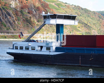 Isabelle (2008), navire ENI 06105027 sur le Rhin à Oberwesel pic8 Banque D'Images