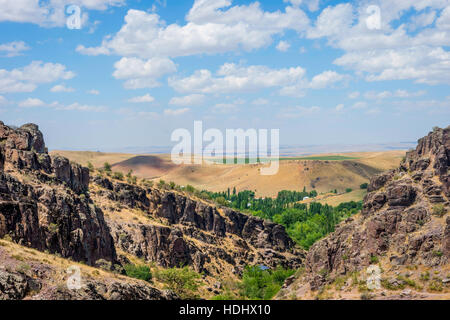Turbat canyon et steppe, Kazakhstan Banque D'Images