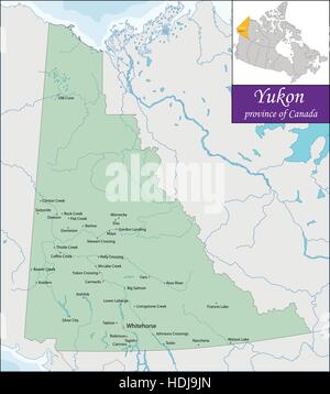 Carte du Yukon Illustration de Vecteur