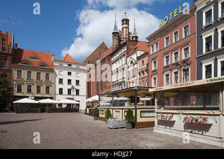 Ville de Torun en Pologne, Place du marché de la Vieille Ville Banque D'Images