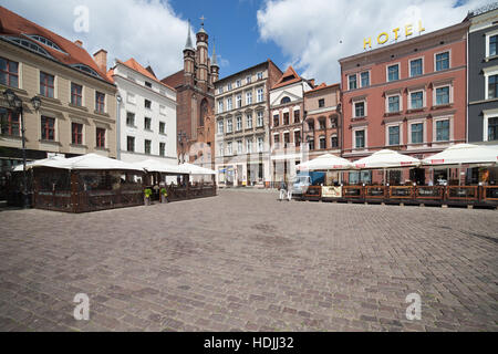 Ville de Torun en Pologne, Place du marché de la Vieille Ville Banque D'Images