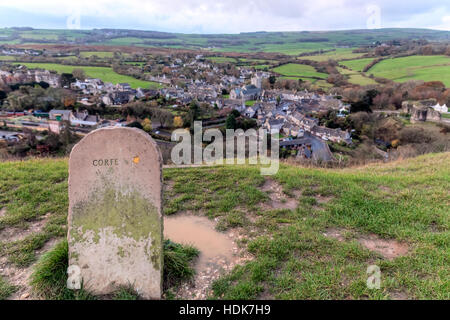 Village de Corfe Castle, Dorset, England, UK Banque D'Images