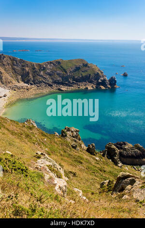 Joburg falaise, Cotentin, Normandie, France Banque D'Images