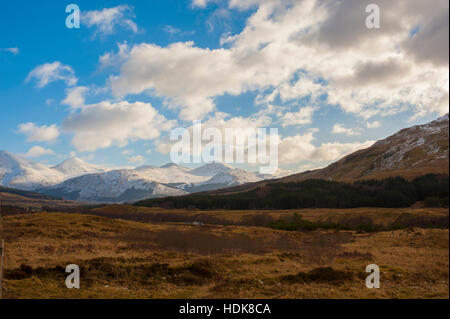 Rannoch Moor et les approches à Glencoe. Banque D'Images