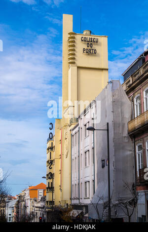 Coliseu theater Art Déco, par Cassiano Branco, 1937-1941, Porto (Porto), Portugal Banque D'Images