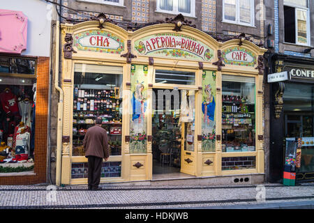 Pérola do un épicier Bolhão, Art nouveau shop/Porto (Porto), Portugal Banque D'Images