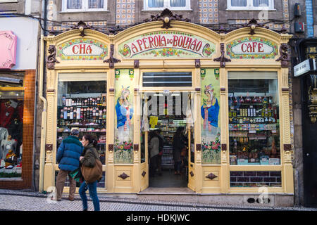 Pérola do un épicier Bolhão, Art nouveau shop/Porto (Porto), Portugal Banque D'Images