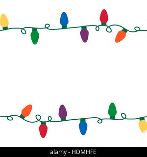 Les lumières de Noël string transparente. Vector illustration. Banque D'Images
