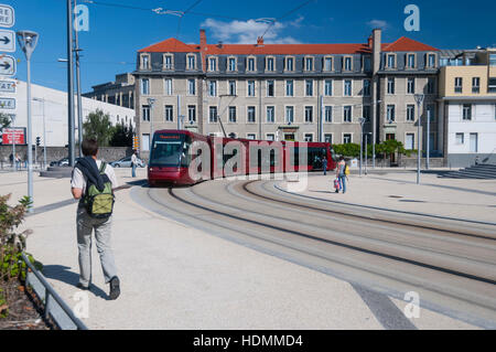 Le tramway , Clermont-Ferrand, France. Banque D'Images