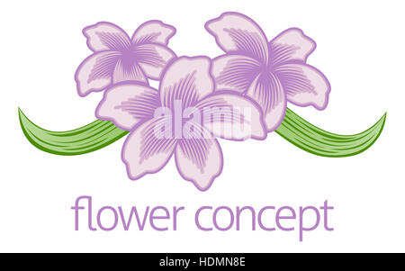 Un concept abstrait fleurs floral design icon Banque D'Images