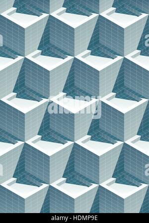 Effet 3D cubes avec sol carrelé réaliste des ombres. Modèle moderne. Vector Illustration de Vecteur