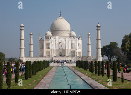 Le Mausolée du Taj Mahal, le sud ,l'Uttar Pradesh, Inde Banque D'Images