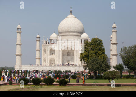 Le Mausolée du Taj Mahal, le sud ,l'Uttar Pradesh, Inde Banque D'Images