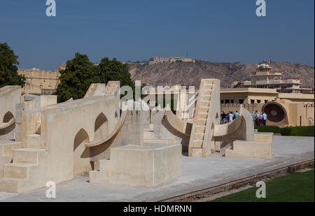 L'Observatoire Astronomique Jantar Mantar, Jaipur, Rajasthan, Inde Banque D'Images