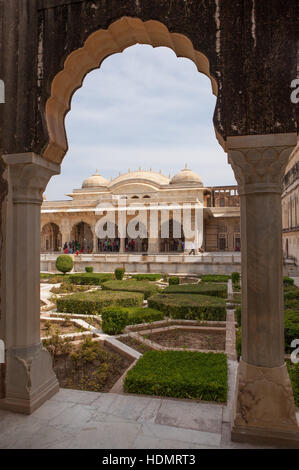 Cour intérieure, City Palace, Maharaja Sawai Man Singh II, Jaipur, Rajasthan, Inde. Banque D'Images