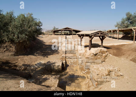 Site du baptême "Béthanie au-delà du Jourdain" (Al-Maghtas) sur la rive est du Jourdain Banque D'Images