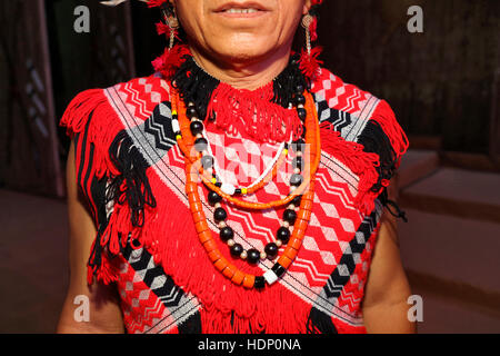 Costume traditionnel de Rengma Tribu de Nagaland Inde. Festival Tribal dans Ajmer, Rajasthan, Inde Banque D'Images