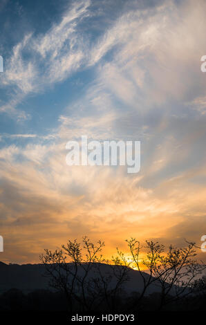 Humeurs de la Nature - le lever du soleil sur la North Wessex Downs près de Devizes Wiltshire, UK Banque D'Images