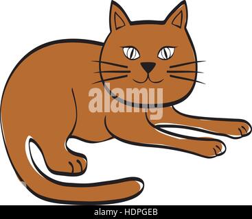 Chat mignon cartoon Illustration de Vecteur