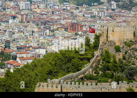 Vue sur la ville d'Alanya. La Turquie Banque D'Images