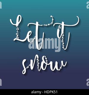 Vive la neige signe. Illustration vecteur de Noël. Illustration de Vecteur