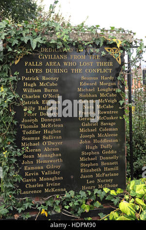 Falls Rd dévouement,Jardin du souvenir, des membres de l'IRA a tué,décédé également ex-prisonniers, l'Ouest de Belfast,NI, UK Banque D'Images