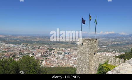 Avis de Jaen du château de Santa Catalina à Jaen Province, Andalusia, Spain, Europe de l'Ouest. Banque D'Images