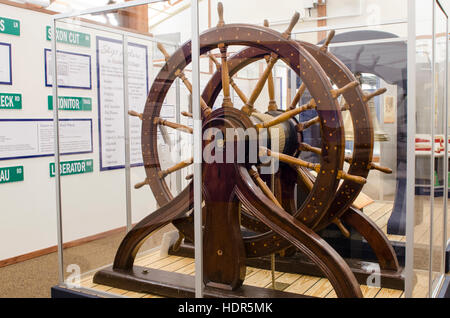 Volant de l'USS Minnesota au cimetière de l'Atlantique Musée, Hatteras Island, Outer Banks, Caroline du Nord, USA. Banque D'Images