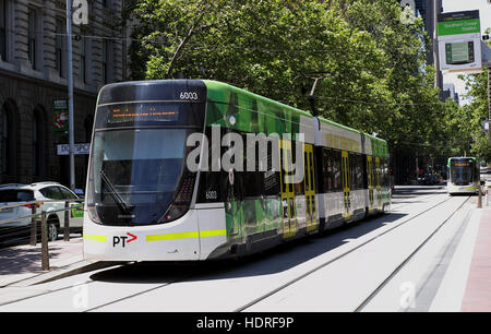 La ville moderne de Melbourne en Australie Melbourne City Tram Banque D'Images