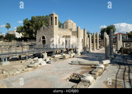 Agia Kyriaki, Hrysopolitissa et Basilique St Paul's pilier, Paphos, Chypre. Banque D'Images