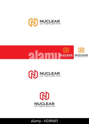 Logo avec la lettre stylisée n que la foudre, l'énergie et de l'électricité logo Illustration de Vecteur