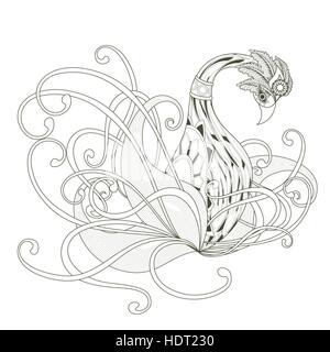 Design élégant swan coloriages en style exquis Illustration de Vecteur