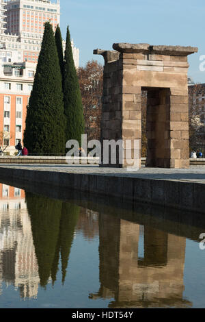 Temple de Debod. Parque del Oeste, Madrid Espagne. Banque D'Images