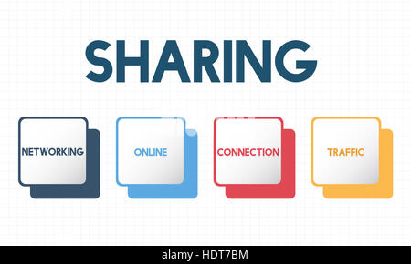 Boutons de médias sociaux Concept Banque D'Images