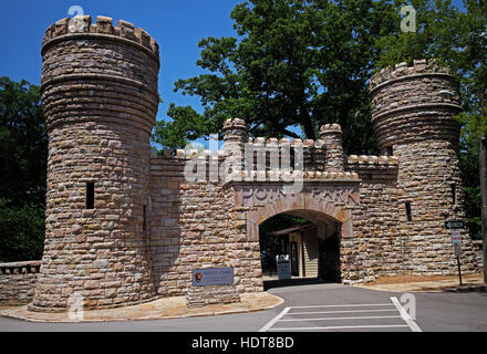 Entrée du château de Point Park, Lookout Mountain Utah USA Banque D'Images