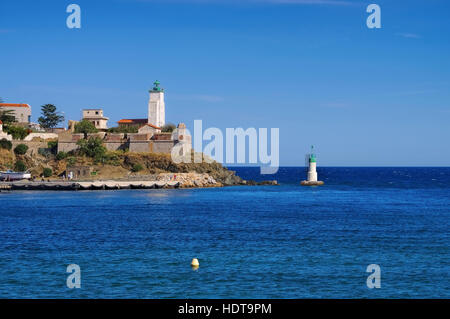 Port-Vendres Leuchtturm, Languedoc-Roussillon in Frankreich - Leuchtturm Port-Vendres, Languedoc-Roussillon en France Banque D'Images