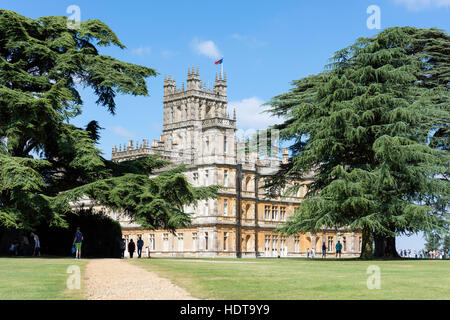 Château de Highclere (Downton Abbey la série TV), Highclere, Hampshire, Angleterre, Royaume-Uni Banque D'Images