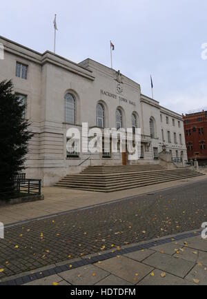 L'extérieur de l'hôtel de ville de Hackney London UK en novembre 2016 Banque D'Images