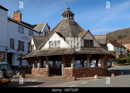 La 17ème.siècle Yarn Market à Dunster, Somerset, Royaume-Uni. Banque D'Images