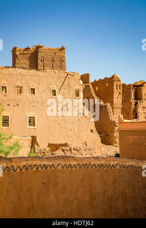 La construction d'origine de l'ancienne médina à Ouarzazate, Maroc Banque D'Images