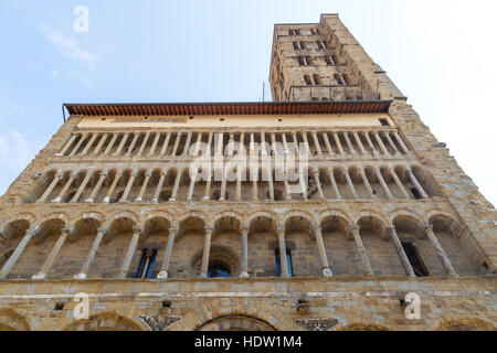 Église romane Pieve di Santa Maria à Arezzo, Toscane. Italie. Banque D'Images