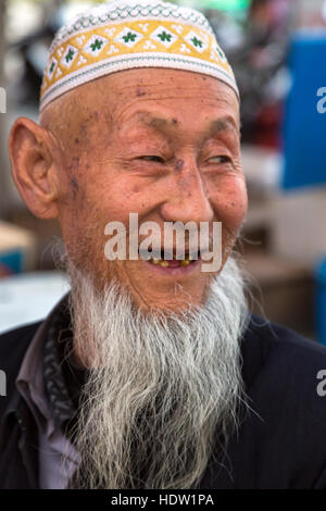 Hui Chinese man, Wuzhong, Ningxia, Chine Banque D'Images