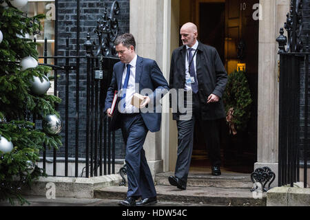 Londres, Royaume-Uni. 13 Décembre, 2016. David Gauke, Secrétaire en chef au Trésor, feuilles 10, Downing Street, à la suite d'une réunion du Cabinet. Banque D'Images