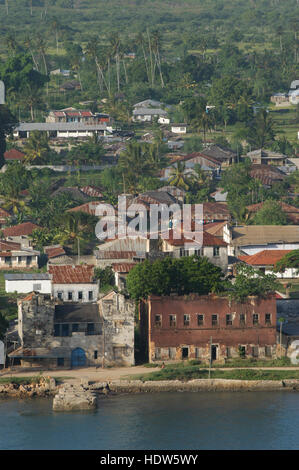 Ville de Pangani, à l'embouchure de la rivière Pangani, région de Tanga, Tanzanie Banque D'Images